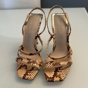 FINAL SALE‼️Zara Women's Snakeskin Strappy Heels size 7